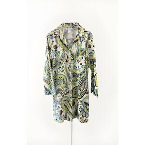 Vtg Charlotte Kellogg Jacket Tunic Palm Beach USA Paisley Button up Sz 16